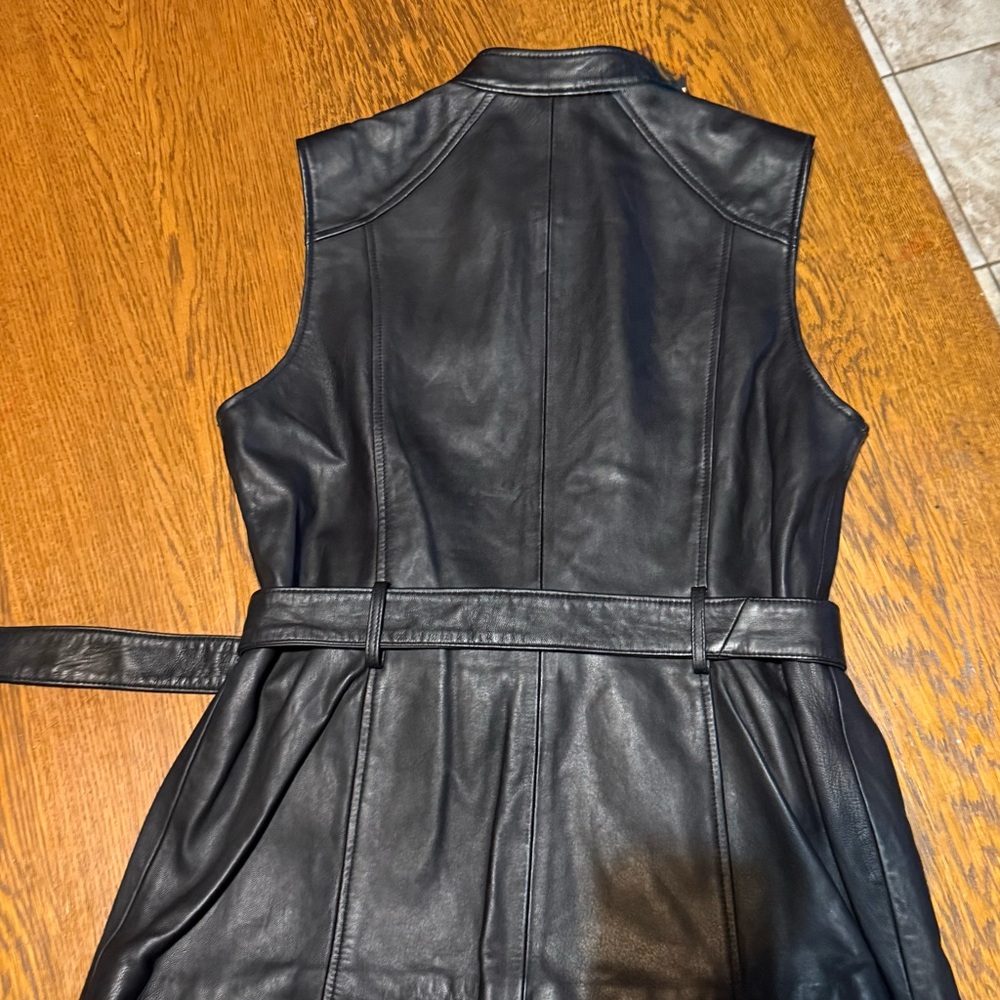 INC International Concepts Black Leather Vest - Picture 7 of 9